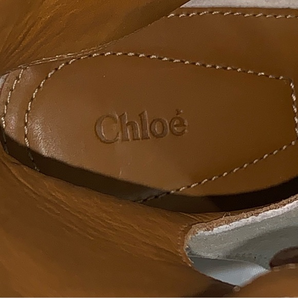 NIB auth CHLOÉ size 39 beige SUEDE lace up WEDGE HEEL gladiator SANDALS - Picture 3 of 15